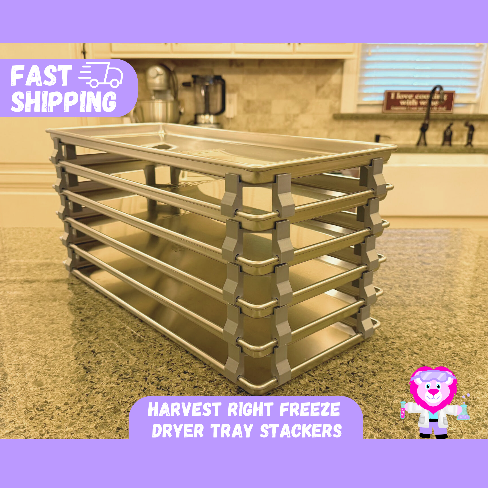 harvest right freeze dry tray stackers showing 6 trays stacked