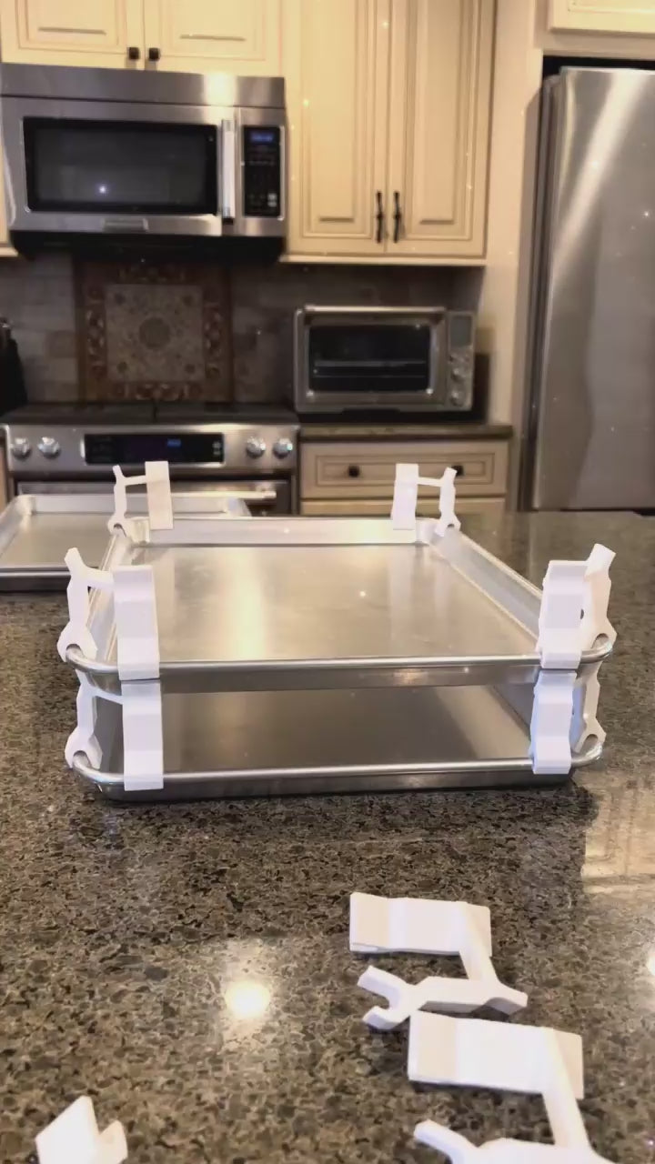 Medium Baking Sheet Organizer Video showing how to use the tray stackers.