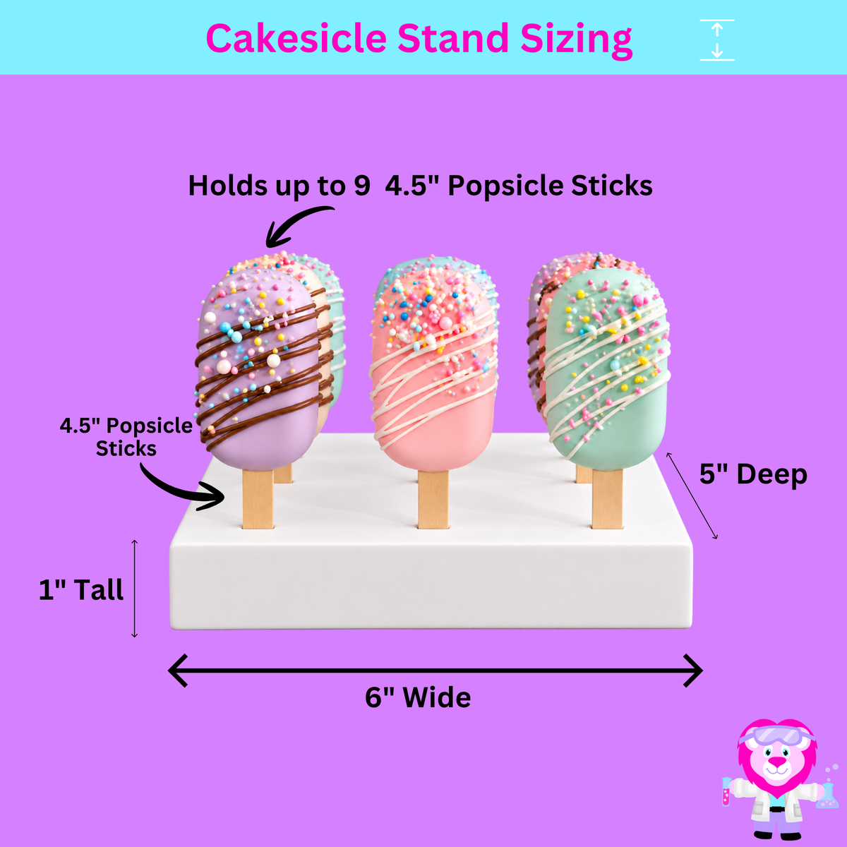 Easy Cake Pop & Cakesicle Stand with Stick Storage – Holds 12 Cake Pops or 9 Cakesicles