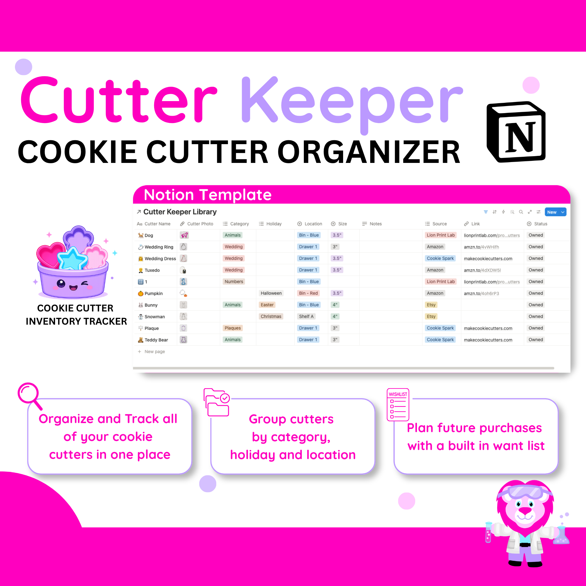 Cookie Cutter Organizer Notion Template