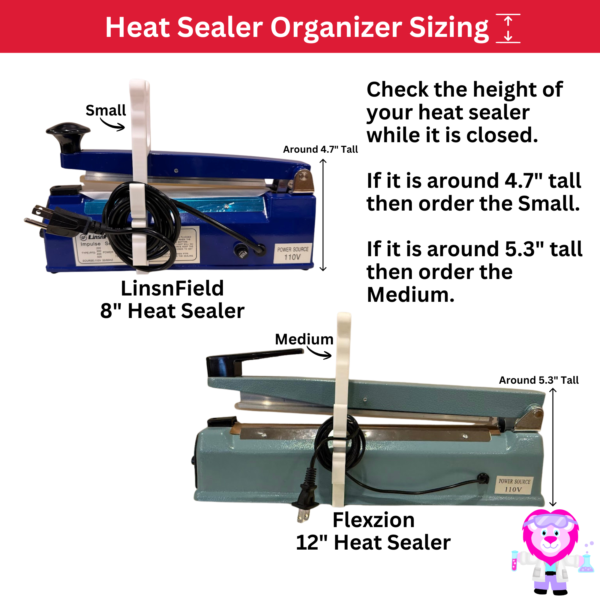 Heat Sealer Clamp & Cord Wrap Organizer for Cookie Packaging