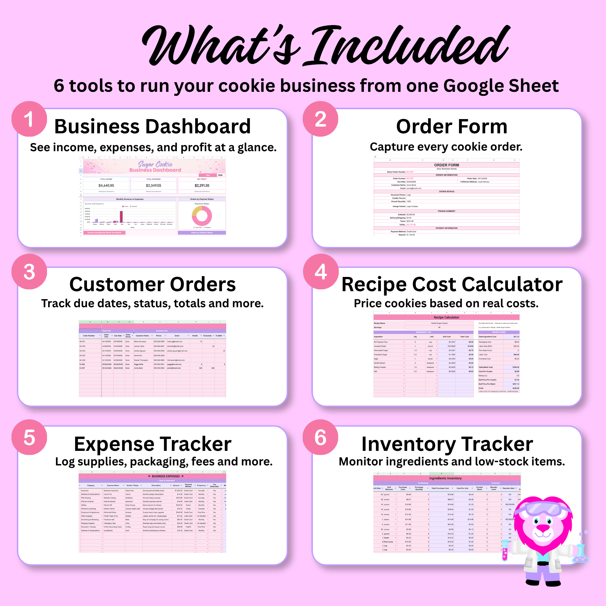 Sugar Cookie Business Spreadsheet Template