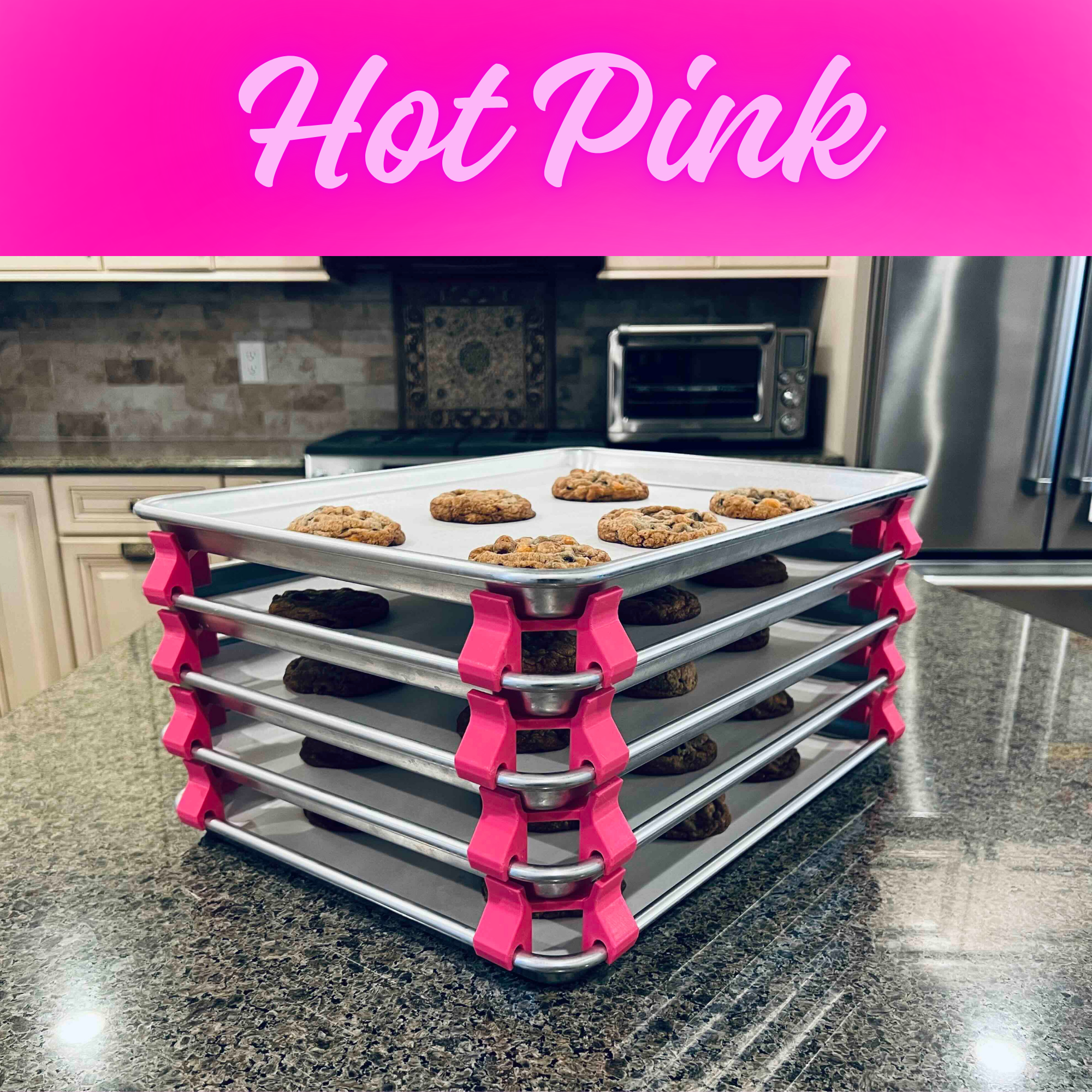 baking sheet stacker best gifts for cookie bakers hot pink