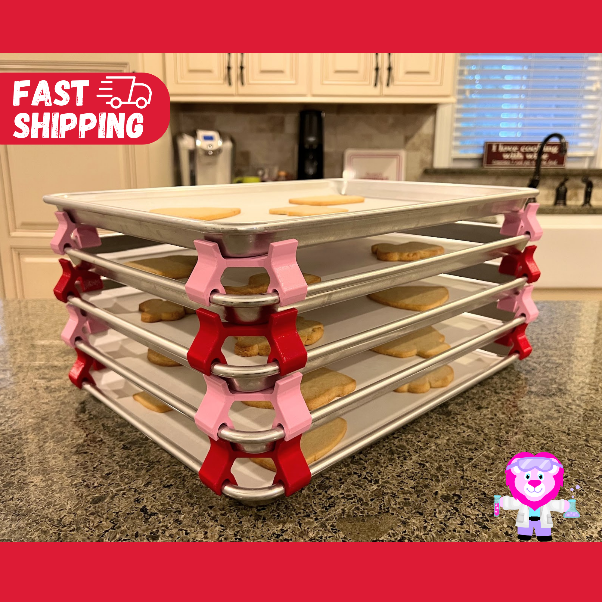 baking sheet stacker best gifts for cookie bakers red and pink
