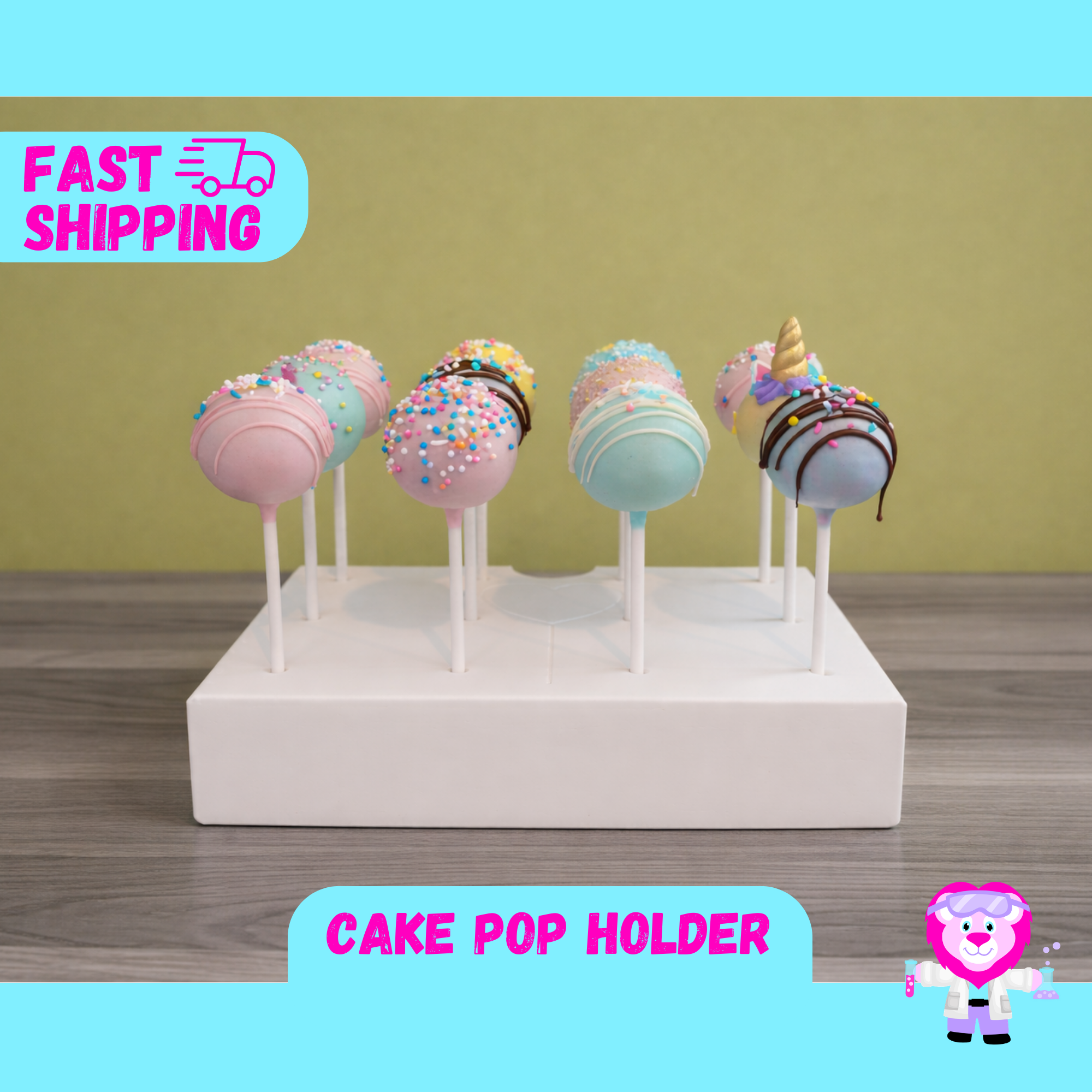 Easy Cake Pop Stand – 12 Hole Cake Pop Holder with Stick Storage | Lollipop Cake Stand for Birthday Parties