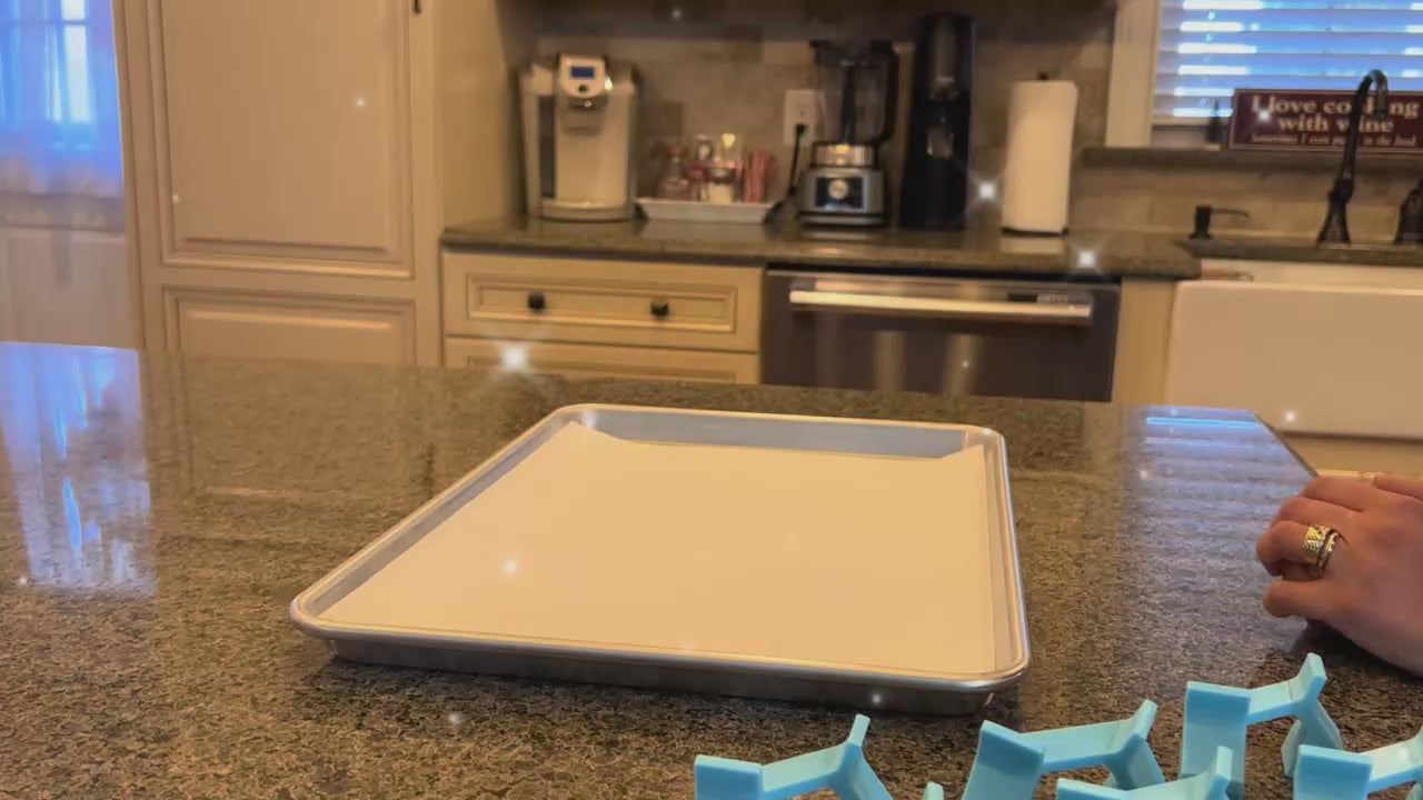 Baking Sheet Organizer Video showing how to use the tray stackers.